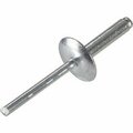 Titan Fasteners Pop Blind Rivet - 3/16 x 6-8 - Large Flange Head - Up to 1/2in Grip - Aluminum/Aluminum - Pkg of 250 NBBGAML68A